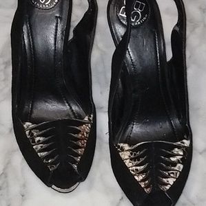 BCBG Black with Snakeskin Heels
